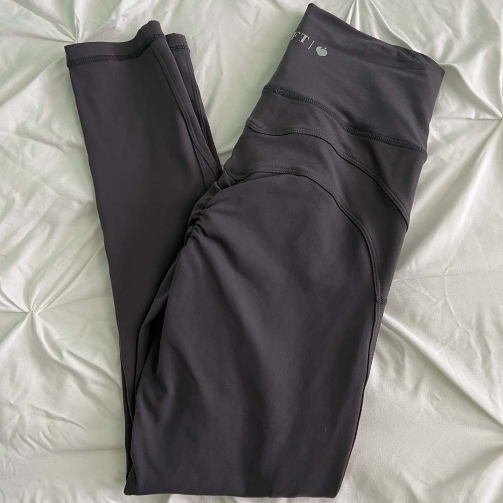 For the Peach Grey Scrunch Leggings